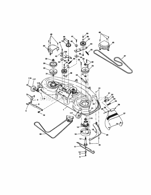 Page J Diagram and Parts List for 917274960  Craftsman Lawn Tractor