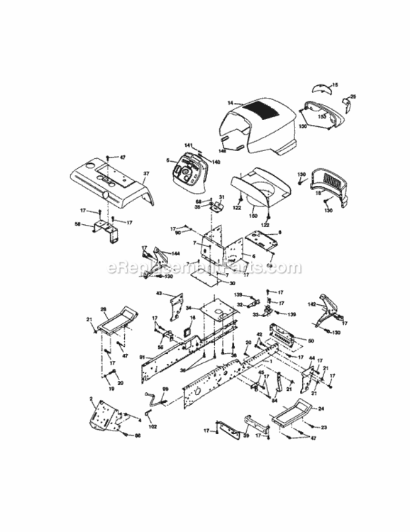 Page B Diagram and Parts List for 917274960  Craftsman Lawn Tractor