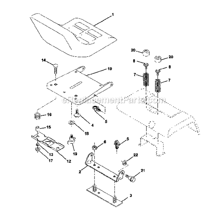 Seat Assembly Diagram and Parts List for 917274961  Craftsman Lawn Tractor