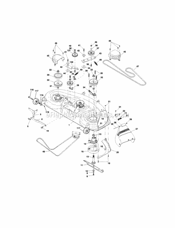 Page J Diagram and Parts List for 917274970  Craftsman Lawn Tractor
