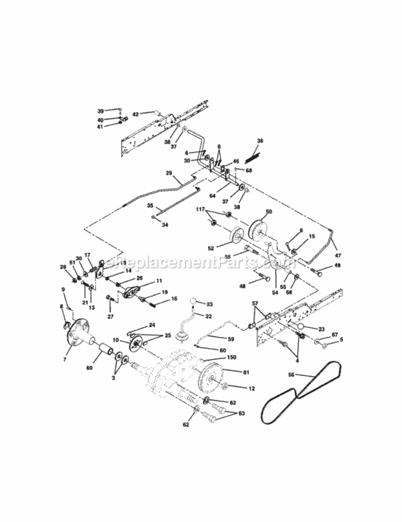Page C Diagram and Parts List for 917274970  Craftsman Lawn Tractor