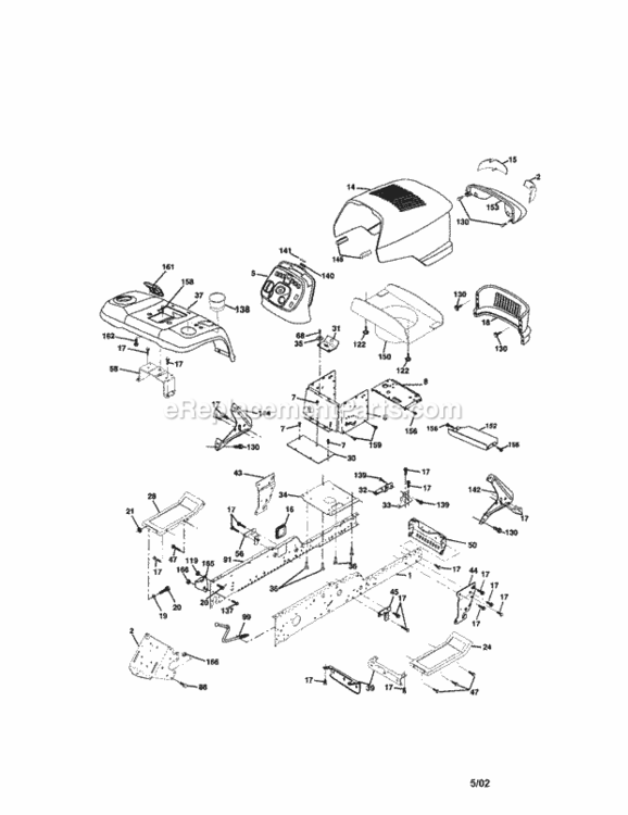 Page A Diagram and Parts List for 917274980  Craftsman Lawn Tractor