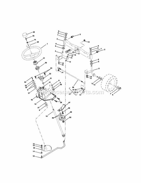 Page C Diagram and Parts List for 917274980  Craftsman Lawn Tractor