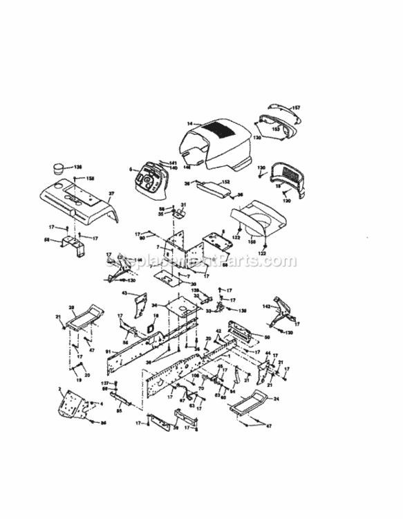 Page B Diagram and Parts List for 917274990  Craftsman Lawn Tractor