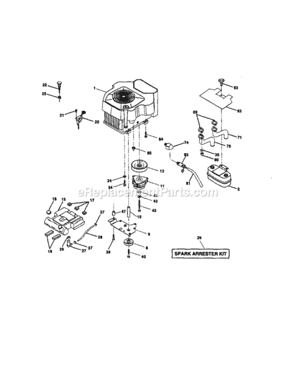 Page E Diagram and Parts List for 917274990  Craftsman Lawn Tractor