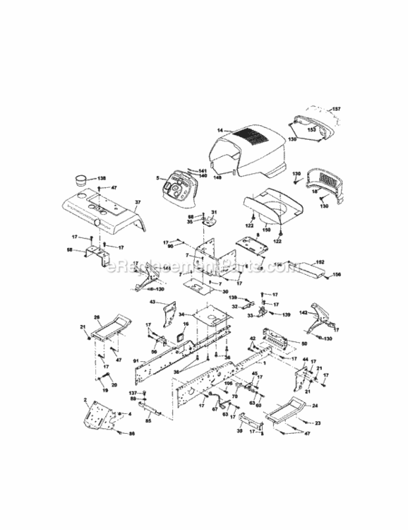 Page B Diagram and Parts List for 917275010  Craftsman Lawn Tractor