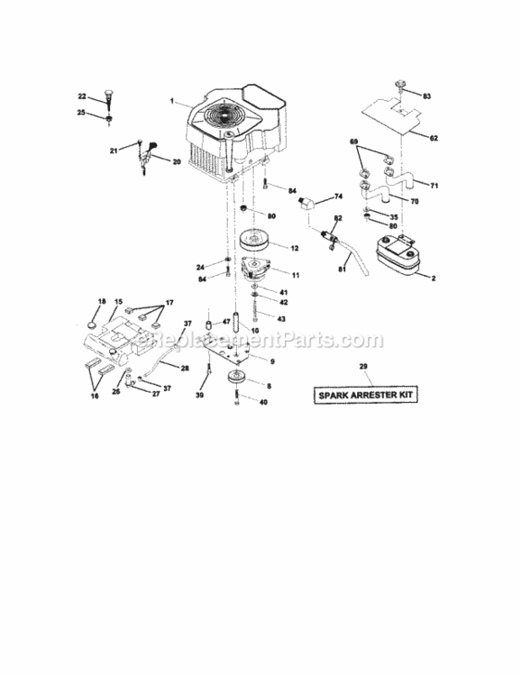 Page E Diagram and Parts List for 917275010  Craftsman Lawn Tractor