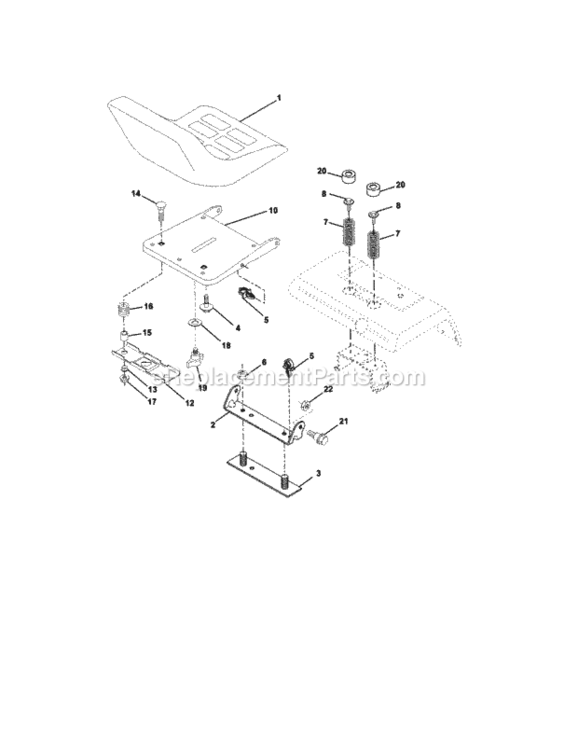 Page F Diagram and Parts List for 917275010  Craftsman Lawn Tractor