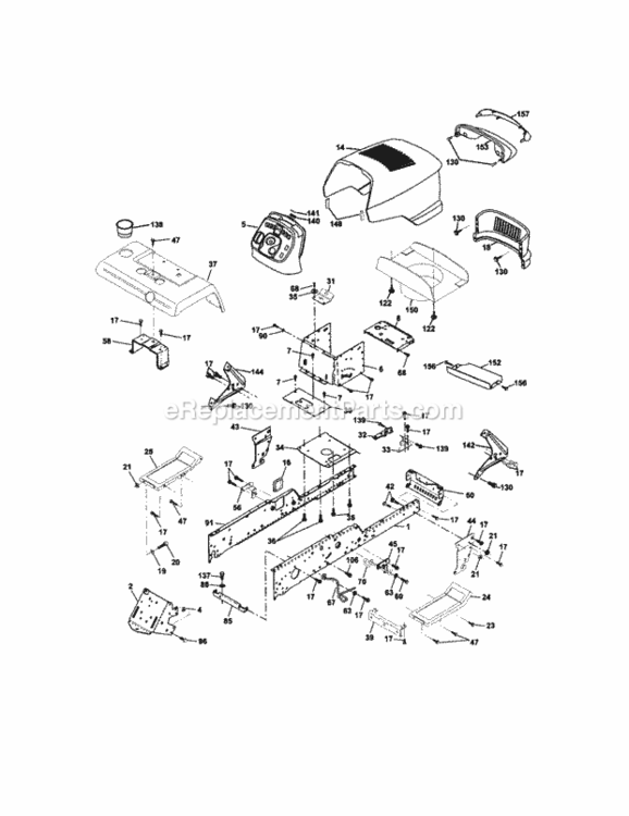 Page B Diagram and Parts List for 917275011  Craftsman Lawn Tractor