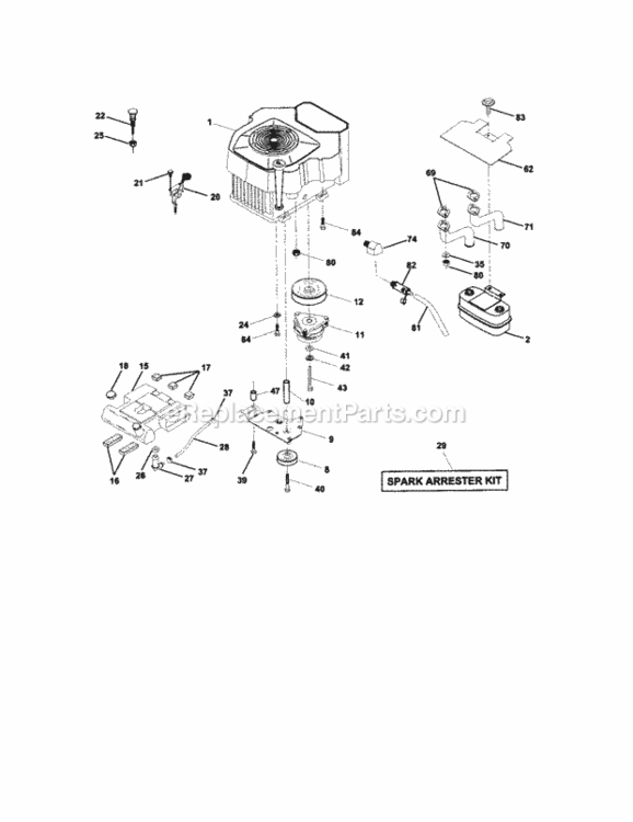 Page E Diagram and Parts List for 917275011  Craftsman Lawn Tractor