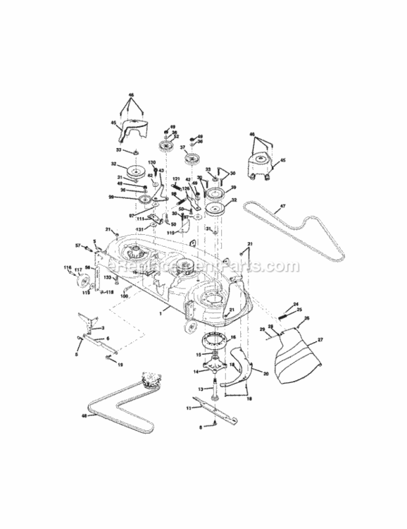 Page J Diagram and Parts List for 917275013  Craftsman Lawn Tractor