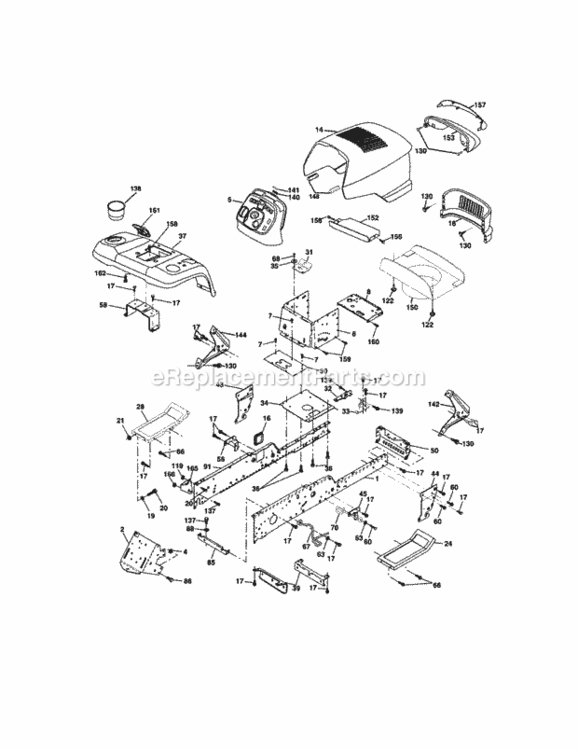 Page B Diagram and Parts List for 917275013  Craftsman Lawn Tractor
