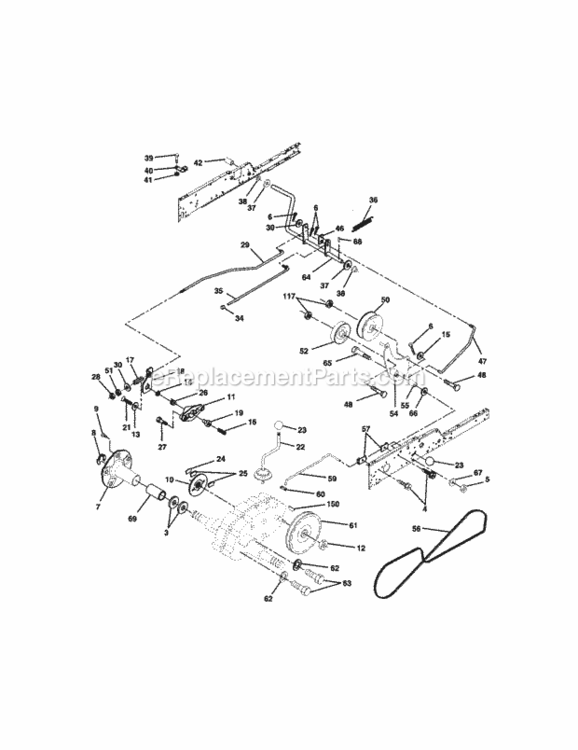 Page C Diagram and Parts List for 917275013  Craftsman Lawn Tractor