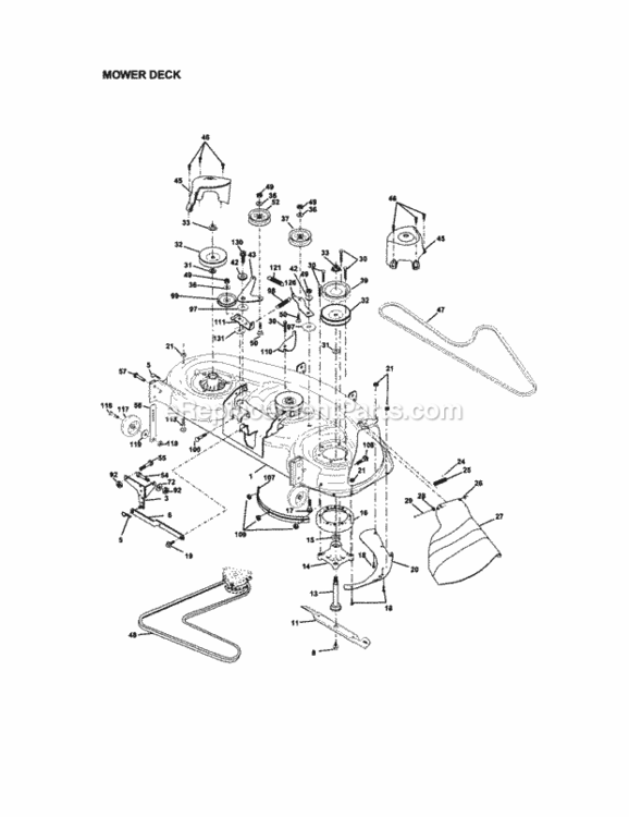 Page J Diagram and Parts List for 917275020  Craftsman Lawn Tractor