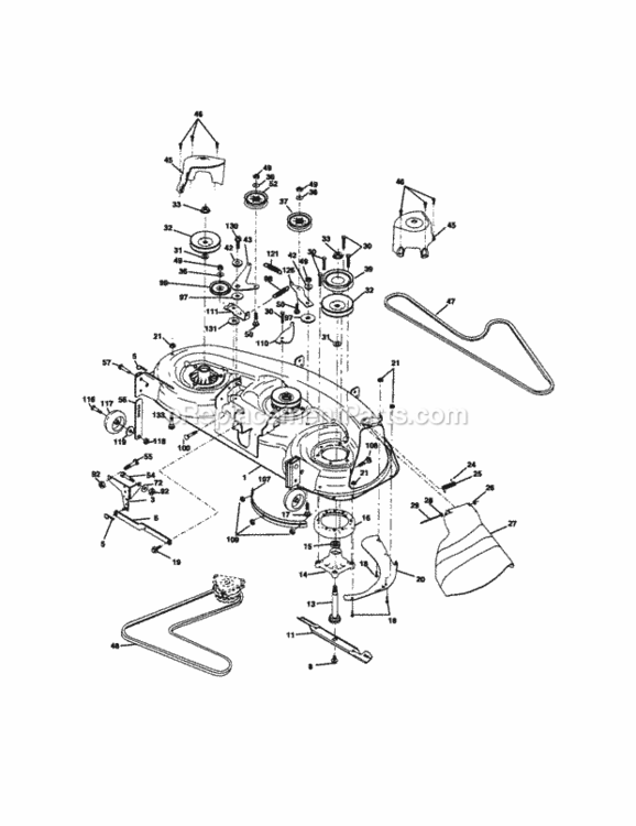Page J Diagram and Parts List for 917275021  Craftsman Lawn Tractor