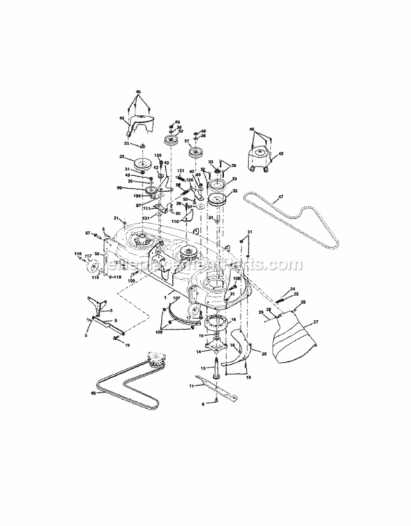 Page J Diagram and Parts List for 917275022  Craftsman Lawn Tractor