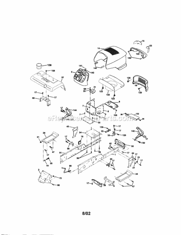 Page B Diagram and Parts List for 917275022  Craftsman Lawn Tractor
