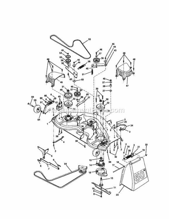Page J Diagram and Parts List for 917275030  Craftsman Lawn Tractor
