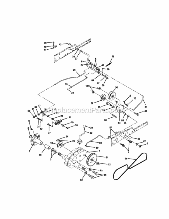 Page C Diagram and Parts List for 917275030  Craftsman Lawn Tractor