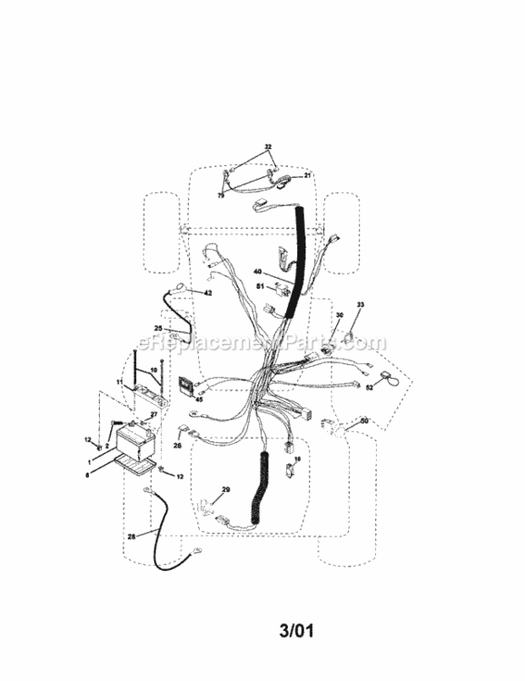 Page A Diagram and Parts List for 917275031  Craftsman Lawn Tractor