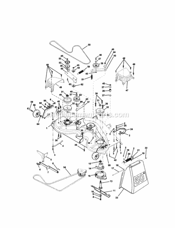Page J Diagram and Parts List for 917275031  Craftsman Lawn Tractor