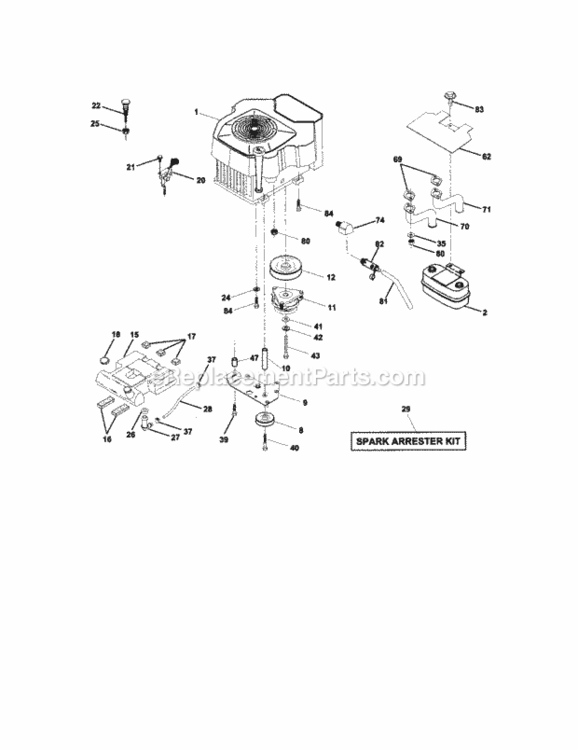 Page E Diagram and Parts List for 917275031  Craftsman Lawn Tractor