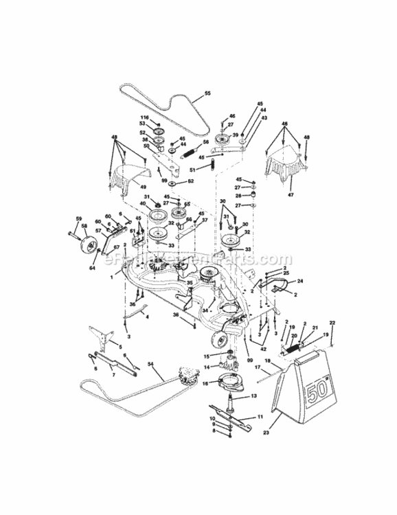 Page J Diagram and Parts List for 917275032  Craftsman Lawn Tractor