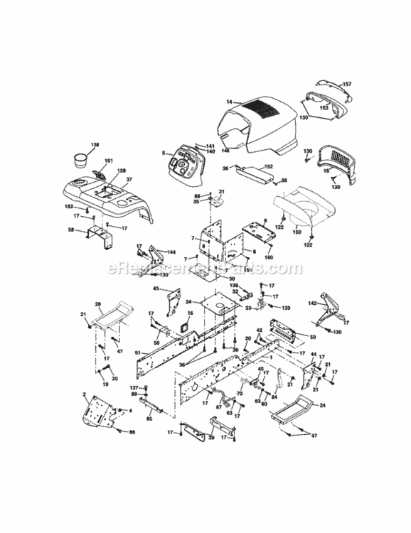 Page B Diagram and Parts List for 917275034  Craftsman Lawn Tractor