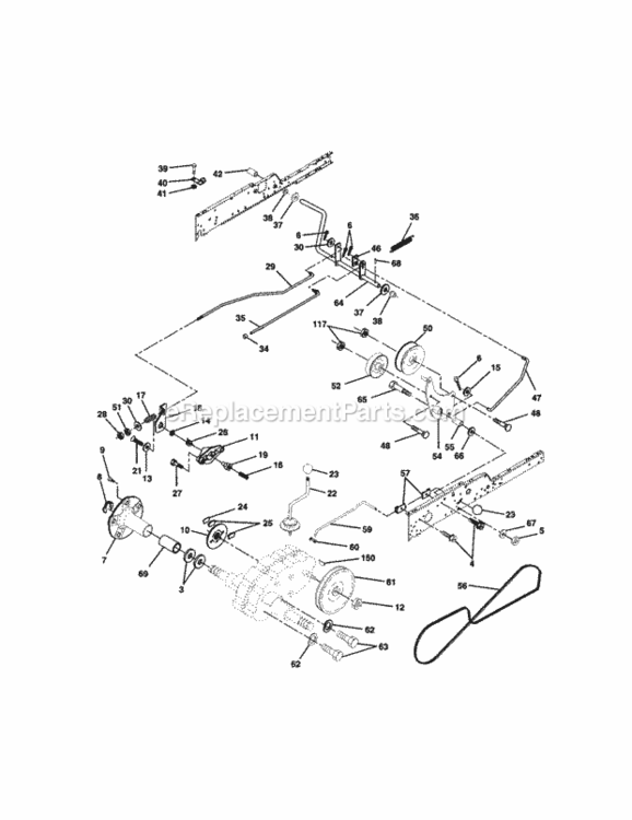 Page C Diagram and Parts List for 917275034  Craftsman Lawn Tractor