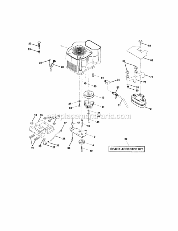Page E Diagram and Parts List for 917275034  Craftsman Lawn Tractor