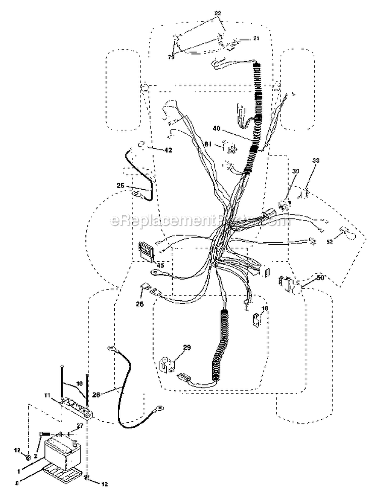 Electrical Diagram and Parts List for 917275041  Craftsman Lawn Tractor