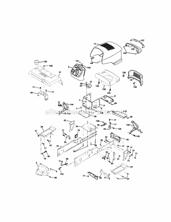 Page B Diagram and Parts List for 917275042  Craftsman Lawn Tractor