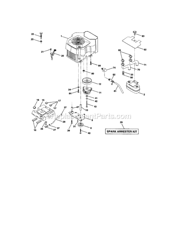 Page E Diagram and Parts List for 917275042  Craftsman Lawn Tractor