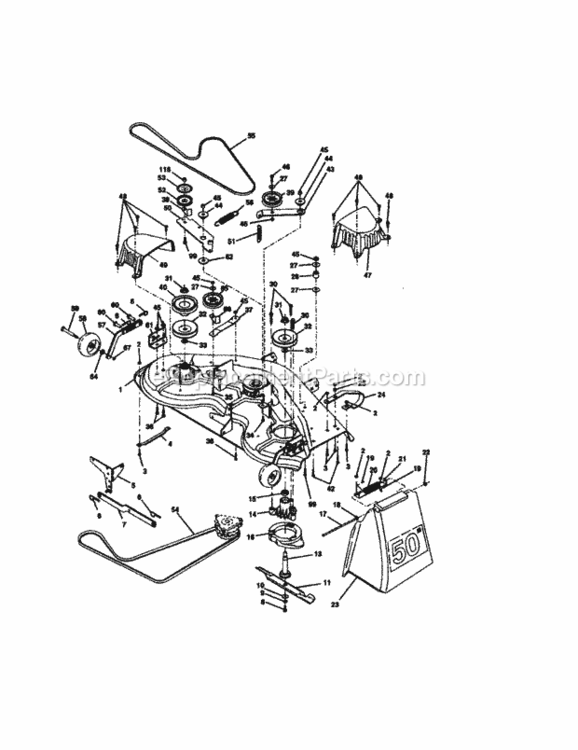 Page J Diagram and Parts List for 917275043  Craftsman Lawn Tractor