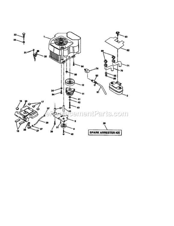Page E Diagram and Parts List for 917275043  Craftsman Lawn Tractor
