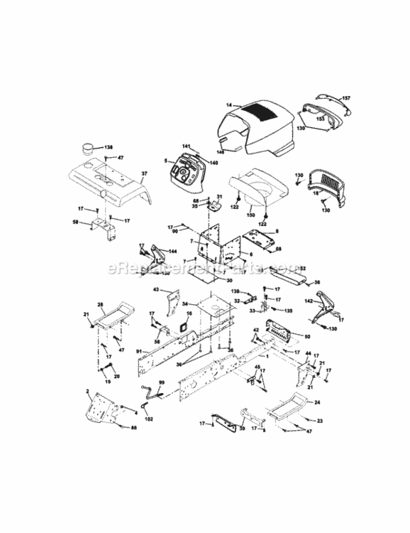 Page B Diagram and Parts List for 917275221  Craftsman Lawn Tractor