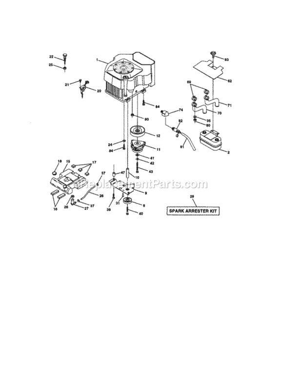 Page E Diagram and Parts List for 917275222  Craftsman Lawn Tractor