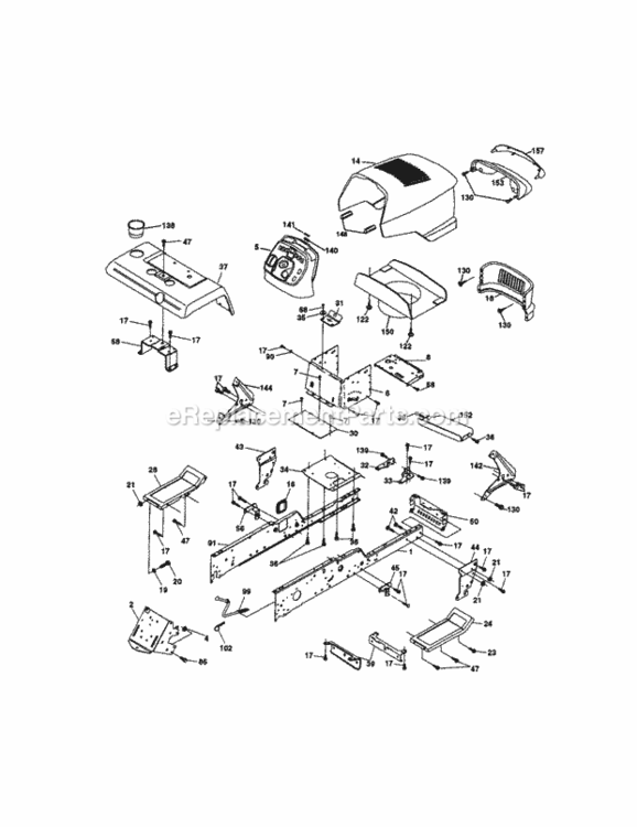 Page B Diagram and Parts List for 917275223  Craftsman Lawn Tractor
