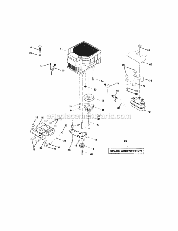 Page E Diagram and Parts List for 917275240  Craftsman Lawn Tractor