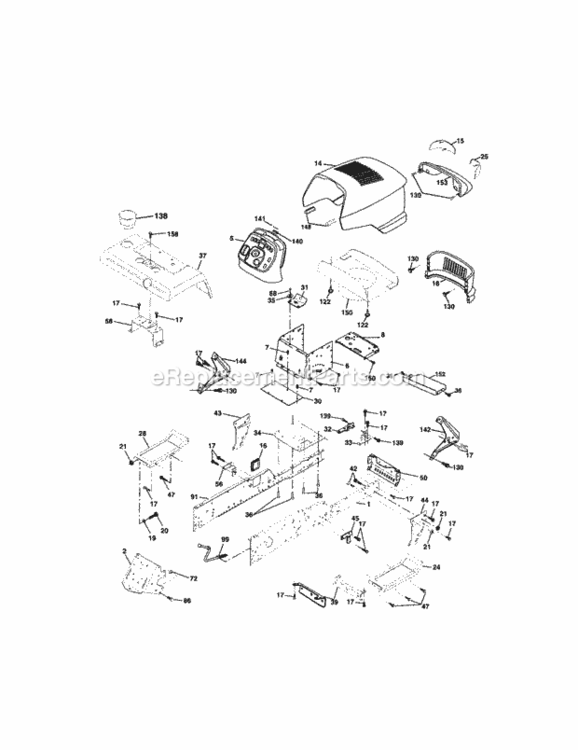 Page B Diagram and Parts List for 917275242  Craftsman Lawn Tractor