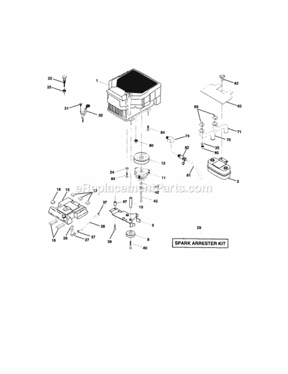 Page E Diagram and Parts List for 917275242  Craftsman Lawn Tractor