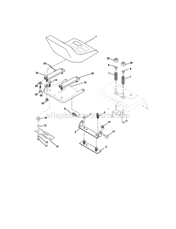 Page G Diagram and Parts List for 917275280  Craftsman Lawn Tractor