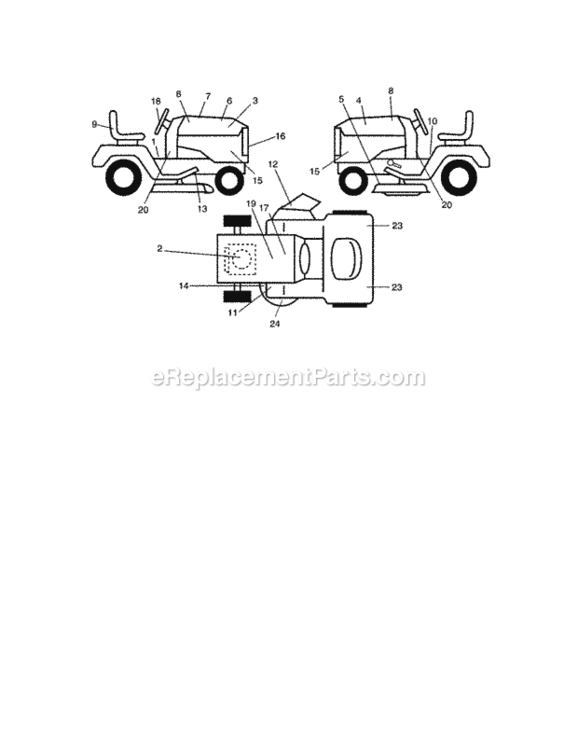 Page H Diagram and Parts List for 917275280  Craftsman Lawn Tractor