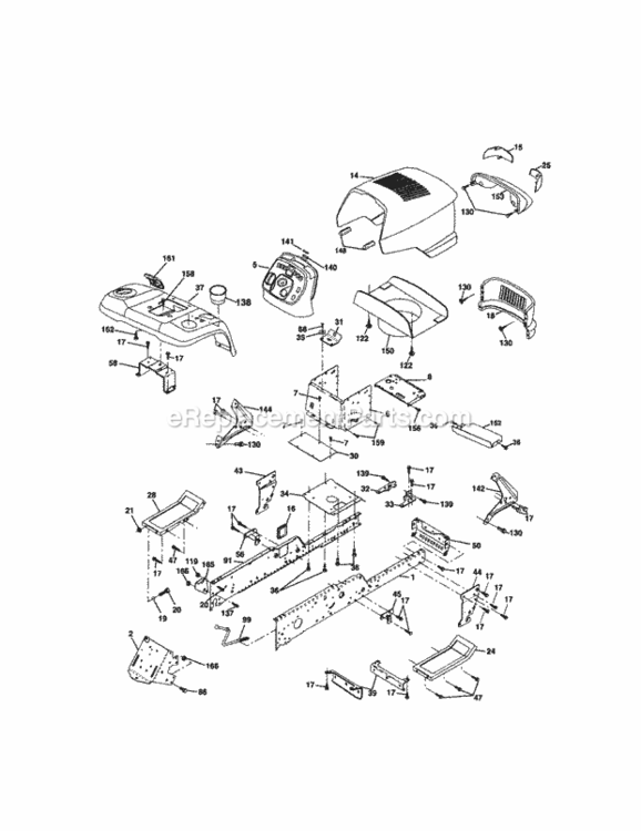 Page B Diagram and Parts List for 917275281  Craftsman Lawn Tractor