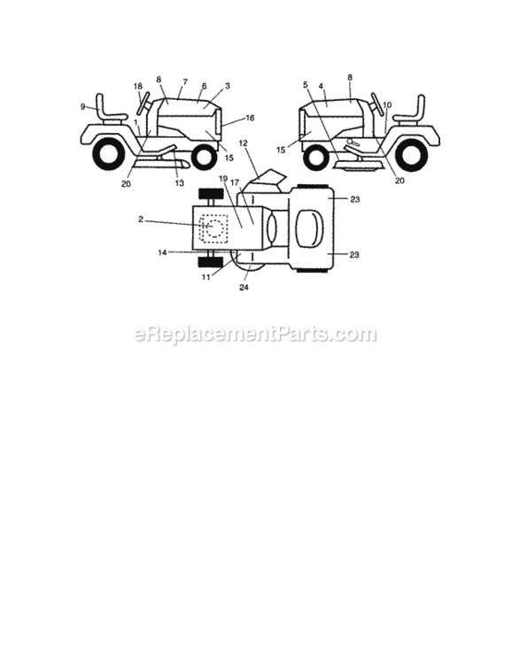 Page H Diagram and Parts List for 917275281  Craftsman Lawn Tractor