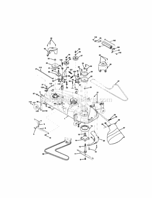 Page J Diagram and Parts List for 917275282  Craftsman Lawn Tractor