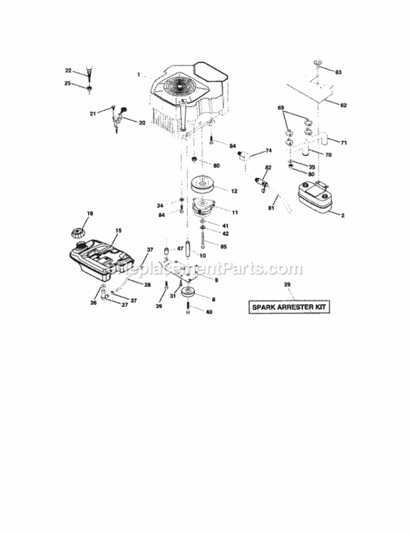 Page E Diagram and Parts List for 917275282  Craftsman Lawn Tractor