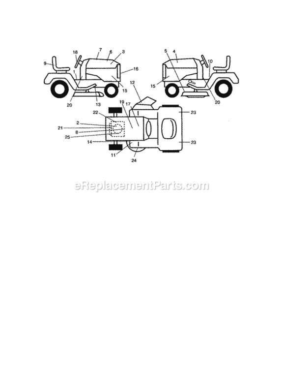 Page H Diagram and Parts List for 917275284  Craftsman Lawn Tractor