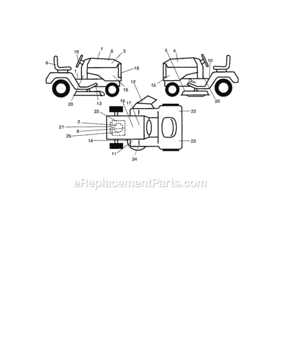 Page H Diagram and Parts List for 917275285  Craftsman Lawn Tractor