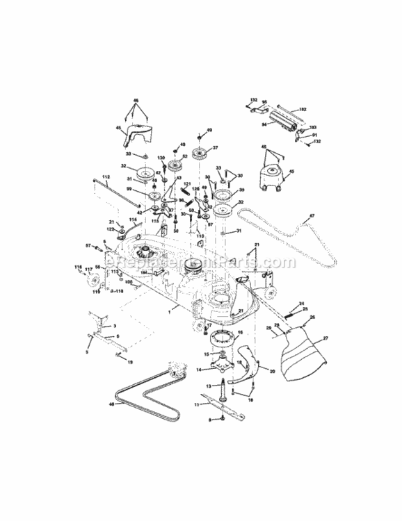 Page J Diagram and Parts List for 917275286  Craftsman Lawn Tractor